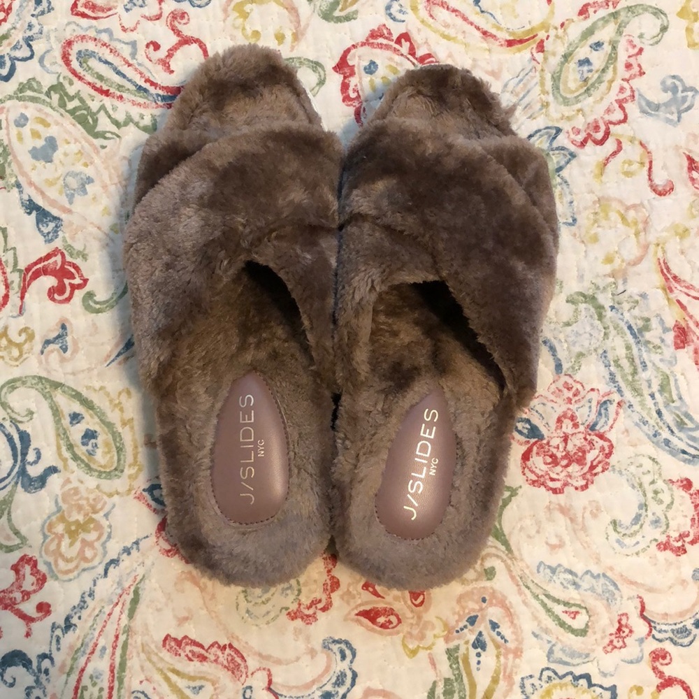 J/Slides NYC platform fur sandals